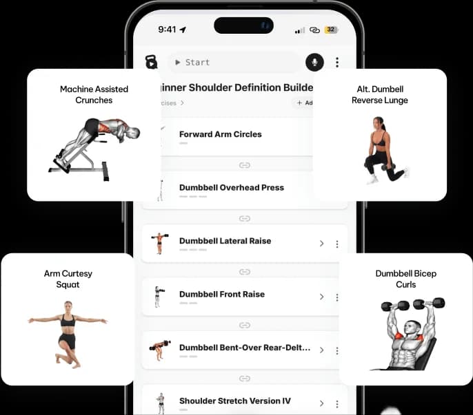 Mobile exercise library screen